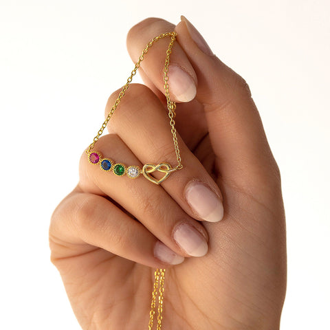 Collier de pierre de naissance personnalisé, collier de pierre de naissance familiale