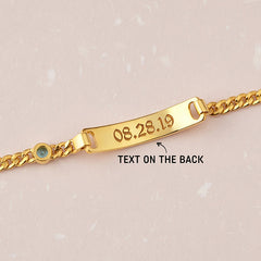 Pulsera de bebé con pulsera con nombre de piedra natal para regalos de niños