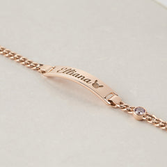 Pulsera de bebé con pulsera con nombre de piedra natal para regalos de niños