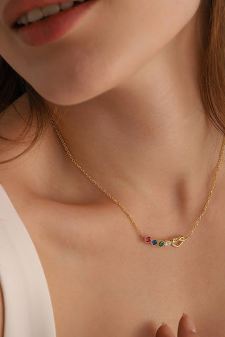Collier de pierre de naissance personnalisé, collier de pierre de naissance familiale