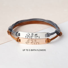 Pulsera de flores del mes de nacimiento, regalo personalizado del Día de las Madres, pulsera para mamá 