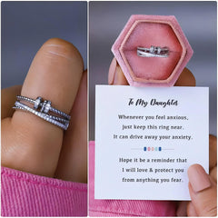 To My Daughter Fidget Knot Ring Spinner Ring Anxiety Ring Gift Adjustable Ring