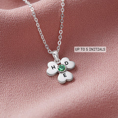 Collar de trébol personalizado para mamá, collar de iniciales de niños para mamá 