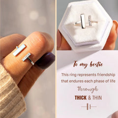 A mi anillo bestie, anillo fidget grueso y delgado, anillo minimalista de plata de ley, regalos de cumpleaños para un amigo