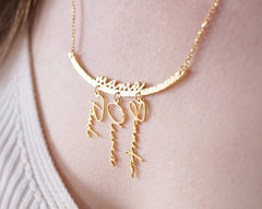Collier familial avec noms d'enfants, cadeau de fête des mères de la fille 