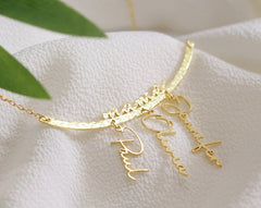 Collier familial avec noms d'enfants, cadeau de fête des mères de la fille 