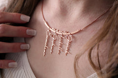 Collier familial avec noms d'enfants, cadeau de fête des mères de la fille 