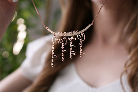Family Necklace with Kids Names, Mothers Day Gift From Daughter