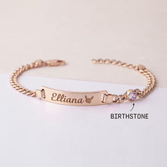 Pulsera de bebé con pulsera con nombre de piedra natal para regalos de niños