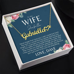 Collier de nom à ma femme - Carte de message personnalisée