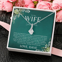 Collier de cartes de Saint-Valentin à ma femme, carte de message personnalisée