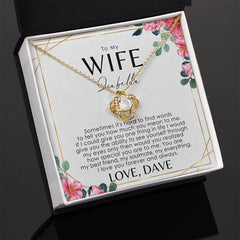 Wife Necklace - Personalized Message Card