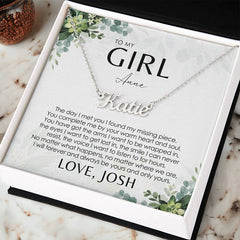 Girlfriend Necklace - Personalized Message Card For Her