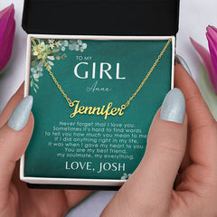 À ma fille collier nom idées cadeaux pour Noël, anniversaire, Saint-Valentin, mariage