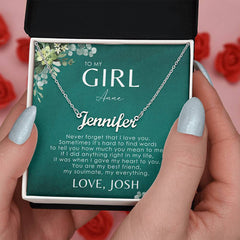 À ma fille collier nom idées cadeaux pour Noël, anniversaire, Saint-Valentin, mariage