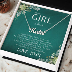À ma fille collier nom idées cadeaux pour Noël, anniversaire, Saint-Valentin, mariage