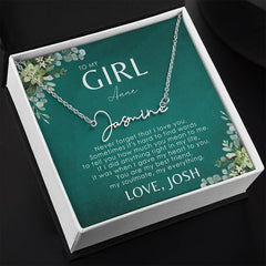 Collier personnalisé avec carte de message et nom, cadeau pour ma fille