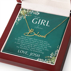 Collier personnalisé avec carte de message et nom, cadeau pour ma fille