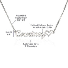 Collier à ma petite amie, collier avec nom personnalisé, carte de message