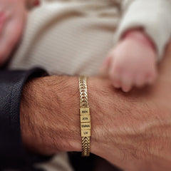 Father Gift, Custom Gold Bracelet For Dad With Kids Name