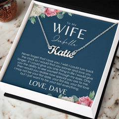 Collier à ma femme - Carte de message personnalisée avec nom NEcklace