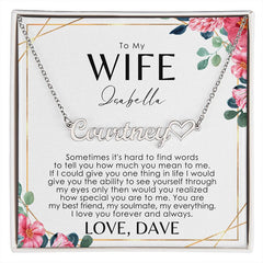 Collier femme - Carte message personnalisée - À ma femme
