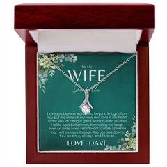 Collier de cartes de Saint-Valentin à ma femme, carte de message personnalisée