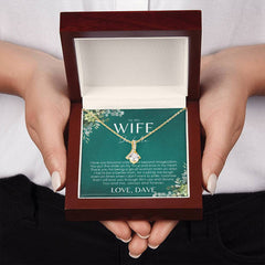 Collier de cartes de Saint-Valentin à ma femme, carte de message personnalisée