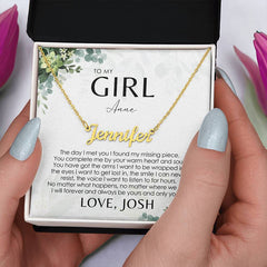 Girlfriend Necklace - Personalized Message Card For Her