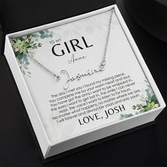 Carte de message de collier de nom personnalisé pour elle - À ma fille