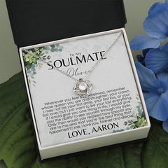 Collier de carte de message de nom personnalisé à ma petite amie âme sœur