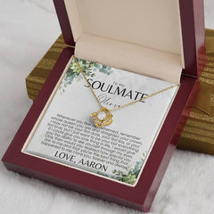 Collier de carte de message de nom personnalisé à ma petite amie âme sœur