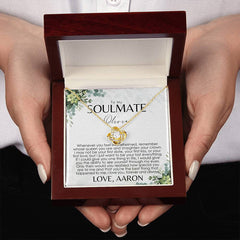 Collier de carte de message de nom personnalisé à ma petite amie âme sœur