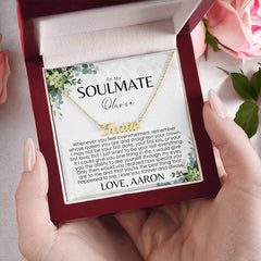 Collier Soulmate - Carte de message personnalisée - À mon cadeau Soulmate