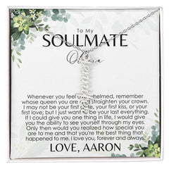 Collier de carte de message personnalisé - À mon cadeau d’âme sœur