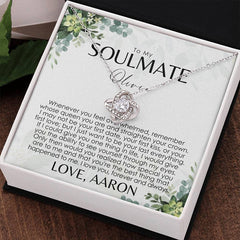 Collier de carte de message de nom personnalisé à ma petite amie âme sœur
