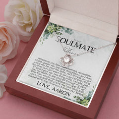 Collier de carte de message de nom personnalisé à ma petite amie âme sœur