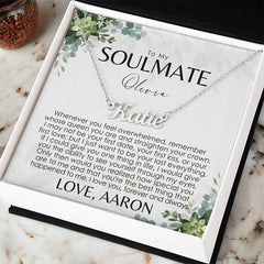 Collier Soulmate - Carte de message personnalisée - À mon cadeau Soulmate