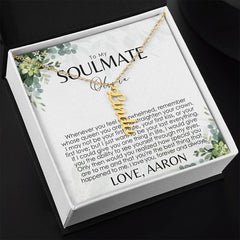 Collier de carte de message personnalisé - À mon cadeau d’âme sœur